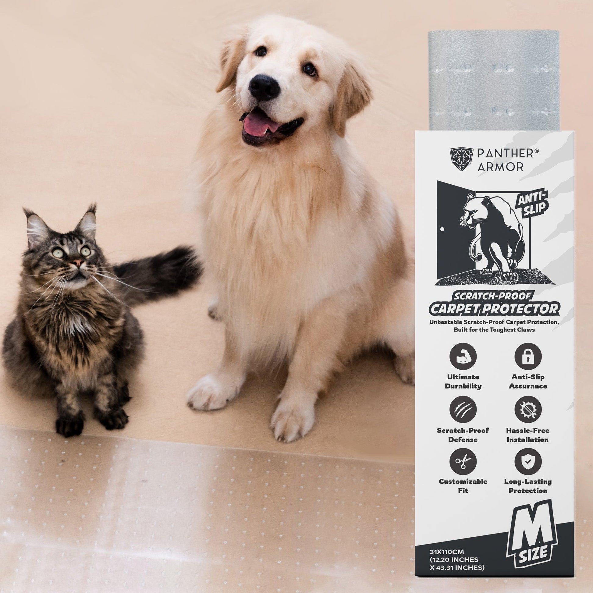 Scratch-Proof Carpet Protector for Doorways - Panther Armor