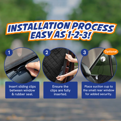 Panther Armor Car Door Protector for Dogs, Scratch Resistant Liner with Clips & Suction Cups.