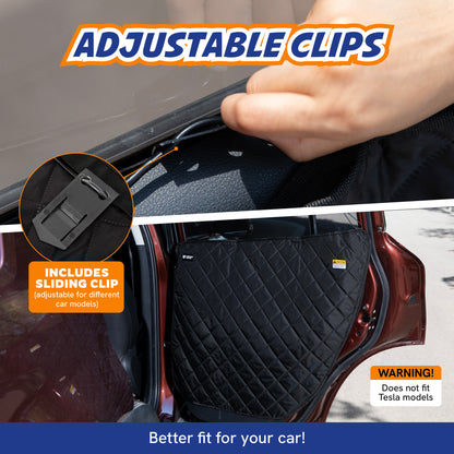 Panther Armor Car Door Protector for Dogs, Scratch Resistant Liner with Clips & Suction Cups.