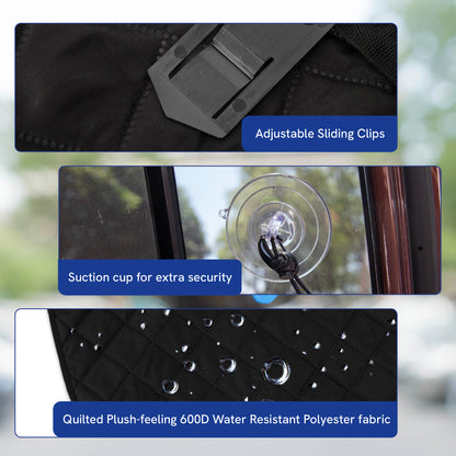 Panther Armor Car Door Protector for Dogs, Scratch Resistant Liner with Clips & Suction Cups.